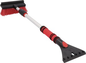 Skrobak ze zmiotką teleskop 2w1 krawędź skrobiąca 115 mm długość 60 cm czarno-cz