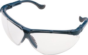 Okulary ochronne XC EN 166-1FT kabłąk niebieski, podkładki przezr. poliwęglan HO