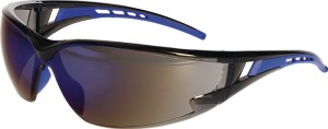Okulary ochronne Racer 2.0 EN 166, EN 172 kabłąk czarny/niebieski, szyba lustrz.