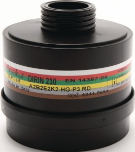Uniwersalny filtr kombi DIRIN 230 EN 14387 A2 B2 E2 K2 Hg-P3 d.4000 370 800/4000