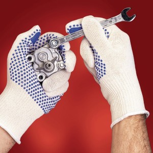 Rękawica Tiger Paw® 76-301 wielkość 8 biało/niebieska EN 388 kategoria OWO II po