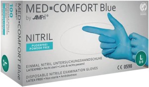 Rękawica jednorazowa Med Comfort Blue wielkość M niebieski nitryl kategoria OWO
