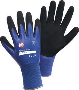 Rękawica Nitril Aqua wielkość 10 niebieski/czarny 100% nylon z powłoką nitrylową