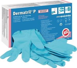 Rękawica jednorazowa Dermatril P 743 wielkość 10 niebieski nitryl EN 374, EN 455