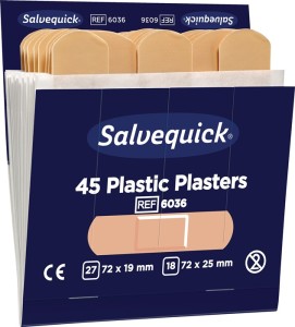 Pasek plastra Salvequick wodoodporne 6 opakowanie uzupełniające po 45 szt. SALVE
