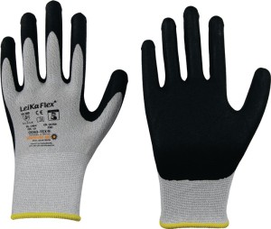 Rękawica LeikaFlex® Touch 1464 wielkość 10 szaro/czarna EN 388 kategoria OWO II