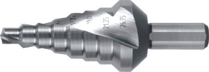 Wiertło stopniowe zakres wiercenia 6-26,75 mm HSS z rowkami spiralnymi liczba os