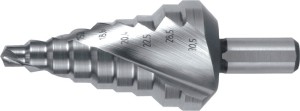 Wiertło stopniowe zakres wiercenia 6-30,5 mm HSS z rowkami spiralnymi liczba ost