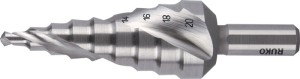 Wiertło stopniowe zakres wiercenia 4–20 mm HSS-Co5 z rowkami spiralnymi liczba o