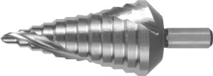Wiertło stopniowe zakres wiercenia 6–37 mm HSS-Co5 z rowkami spiralnymi liczba o