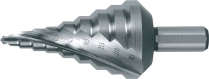 Wiertło stopniowe zakres wiercenia 5,3–30,5 mm HSS z rowkami spiralnymi liczba o