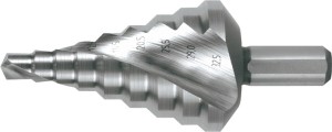 Wiertło stopniowe zakres wiercenia 6,5–32,5 mm HSS z rowkami spiralnymi liczba o