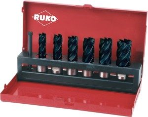 Zestaw wierteł koronowych 7-częśc. śred. 12–14–16–18–20–22 mm HSS powlekana TiN