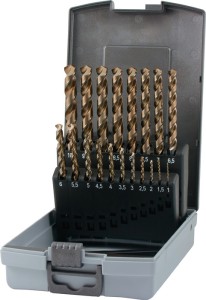 Zestaw wierteł spiralnych DIN 338 UNI śred. znamionowa 1–10x0,5 mm HSS-Co5 19-cz