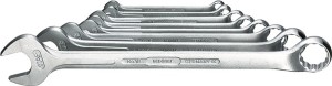 Zestaw kluczy oczkowo-płaskich 1 B (AF) 8-częśc. rozmiar klucza 3/8–1 mm kształt
