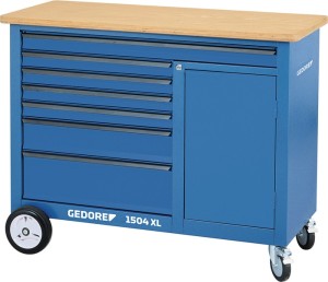Stół warsztatowy na kółkach 1504 XL zewn. sz. 1250 x gł. 630 x wys. 985 mm liczb