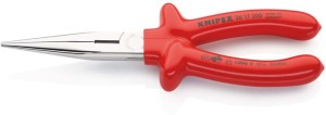 Szczypce płaskie okrągłe długość 200 mm proste VDE izolowane zanurzeniowo KNIPEX