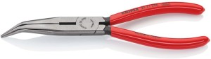 Szczypce płaskie okrągłe długość 200 mm polerowane 40 stopni zaokrąglone powłoka