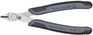 Szczypce tnące boczne dla elektroników Super-Knips® długość 125 mm kształt 0 fas