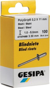 Nit zrywalny PolyGrip® trzpień śred. x dł. 4 x 13 mm stal/stal 50 sztuk GESIPA