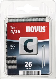 Zszywka wąska C typ 4 szerokość 6 mm długość ramienia 26 mm szerokość drutu 1,1
