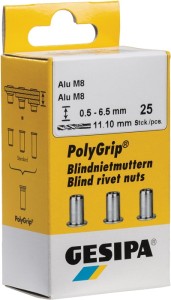 Nitonakrętka PolyGrip® trzpień śred. x dł. 7 x 13,5 mm M5 stal szlachetna A2 50