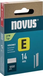 Gwóźdź E typ J dł. 14 mm szerokość drutu 1,2 mm z głowicą 1000 szt. NOVUS
