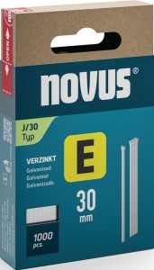 Gwóźdź E typ J dł. 30 mm szerokość drutu 1,2 mm z głowicą 1000 szt. NOVUS