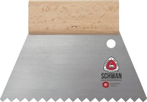 Szpachla do kleju długość 180 mm szerokość 180 mm uzębienie C4 uzębienie skrz. 8