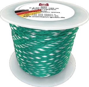 Sznur murarski długość 100 m śred. 2 mm 65 kg polipropylen zielono/biały