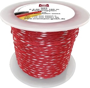 Sznur murarski długość 50 m śred. 1,7 mm 40 kg polipropylen czerwono/biały