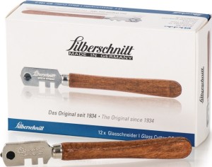 Nóż do cięcia szkła do grubości szkła 3–6 mm płaski trzonek drewniany SILBERSCHN