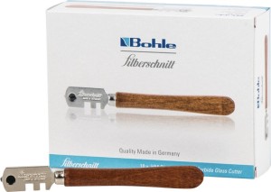 Nóż do cięcia szkła HM Silberschnitt® do grubości szkła 3–6 mm trzonek drewniany