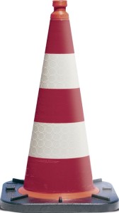 Pachołek ostrzegawczy TL wysokość 500 mm atest BAST, 2-paskowy 33 x 33 cm