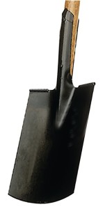 Szpadel budowlany 285 x 185 / 180 mm wielkość 2 z oparciem pod stopę i trzonkiem