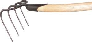 Widły hakowe długość wideł 210 mm z wpustem, z trzonkiem ciężar 1200 g, 4 okrągł