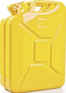 Kanister na paliwo 20 l żółty cynk. RAL 1018 bl. stalowa 0,9 mm dł. 345 x szer.