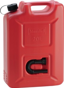 Kanister na paliwo PROFI 20 l czerwony HDPE dł. 350 x szer. 165 x wys. 495 mm HÜ