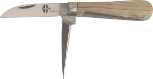 Nóż do kabli długość 163 mm długość ostrza 74 mm drewno naturalne/srebrny HESSE
