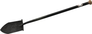 Łopata 275 x 160 mm ostro zakończone trzonek z rury stalowej drewniana gałka KRU
