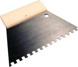 Szpachla do kleju długość 128 mm, szerokość 180 mm uzębienie 6x6 mm stal nierdze