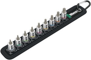 Zestaw kluczy nasadowych Belt 3 9-częśc. 1/4 cal. T8–T40 do wewn. śrub Torx® WER