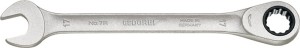Klucz oczkowo-płaski z grzechotką 7 R rozmiar klucza 16 mm długość 212 mm prosty