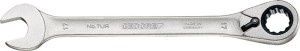 Klucz oczkowo-płaski z grzechotką 7 UR rozmiar klucza 21 mm długość 274 mm przeł