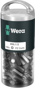 Duże opakowanie bitów 855/1 Z 1/4 cal. PZD 2 długość 25 mm DIN ISO 1173, kształt