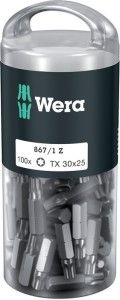 Duże opakowanie bitów 867/1 Z 1/4 cal. T 30 długość 25 mm DIN ISO 1173, kształt