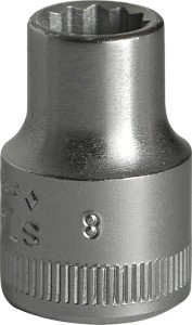 Klucz nasadowy 45 3/8 cal. 12-kątowy rozmiar klucza 8 mm długość 25 mm STAHLWILL