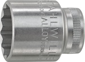 Klucz nasadowy 45 3/8 cal. 12-kątowy rozmiar klucza 11 mm długość 27 mm STAHLWIL