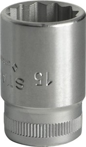 Klucz nasadowy 45 3/8 cal. 12-kątowy rozmiar klucza 15 mm długość 31 mm STAHLWIL