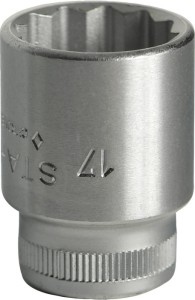 Klucz nasadowy 45 3/8 cal. 12-kątowy rozmiar klucza 17 mm długość 31 mm STAHLWIL